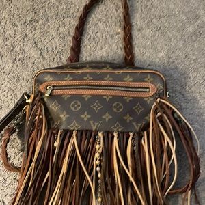 Vintage boho bag repurposed bag